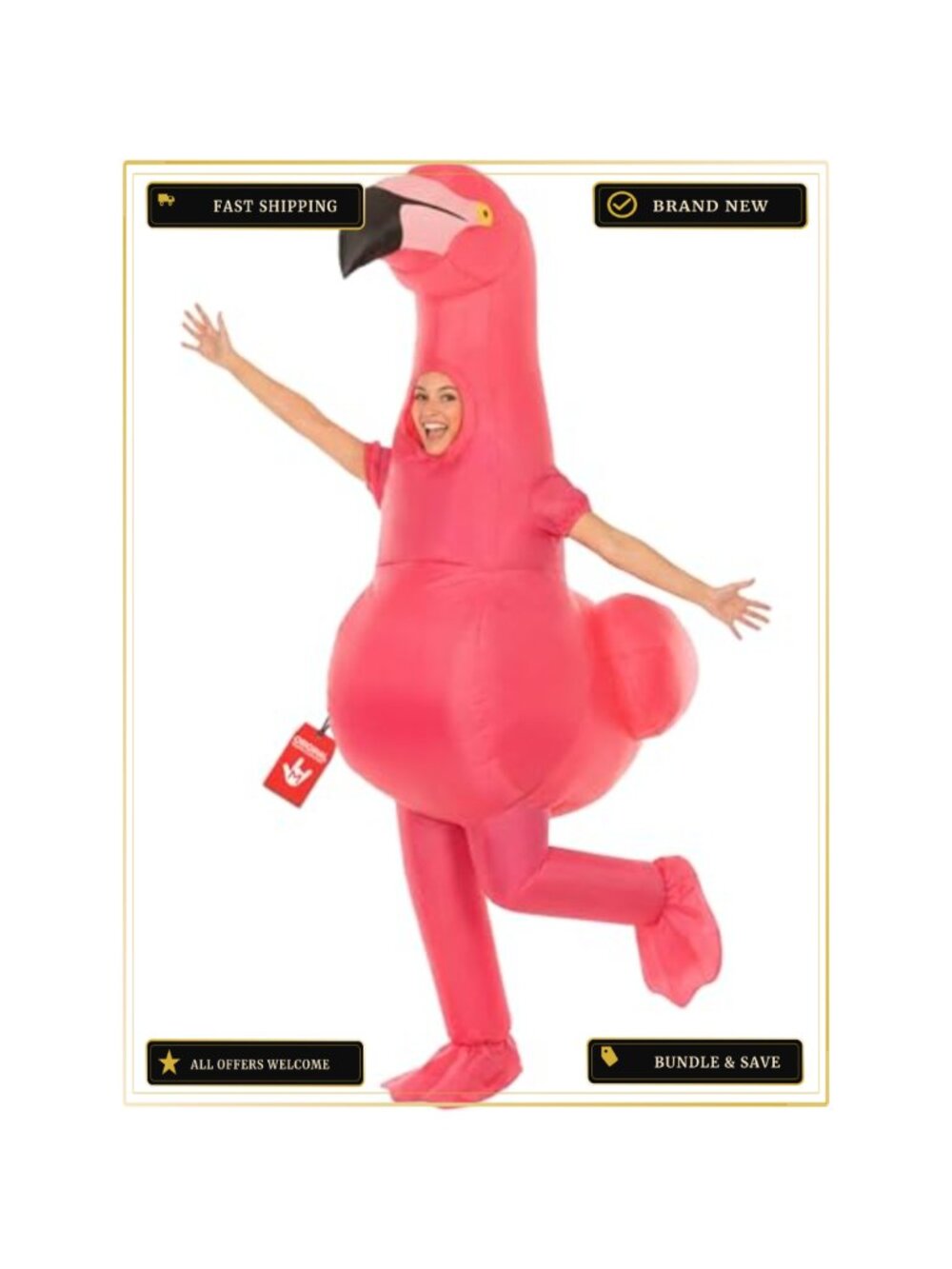 Inflatable Flamingo Costume Adult Halloween Blow Up Suit